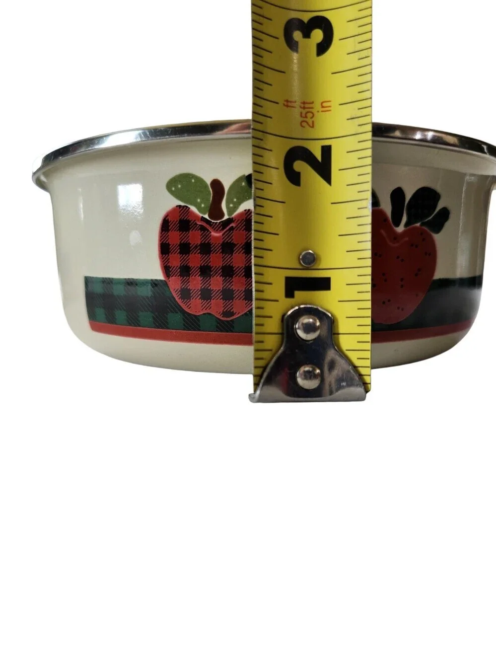 Vintage Cottagecore Farmhouse Plaid Apple Nesting Enamel Bowls Ingleman Designs